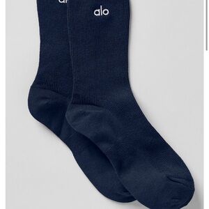 ALO Yoga Navy Unisex Half-Crew Understated Sock